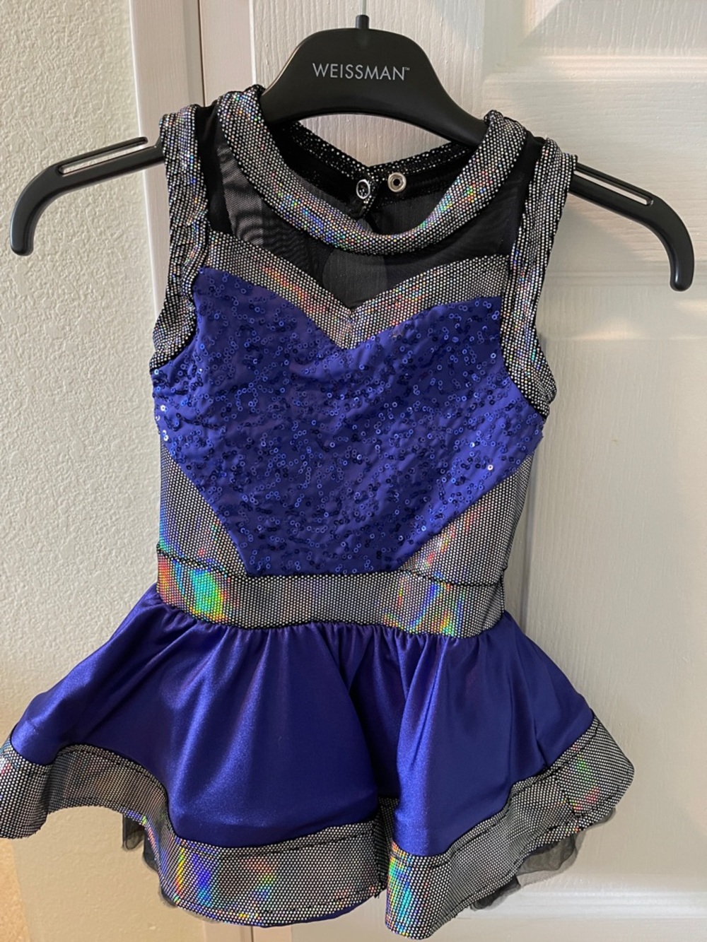 Weissman Purple Sequin & Holographic Trim Dance Costume - SC Small